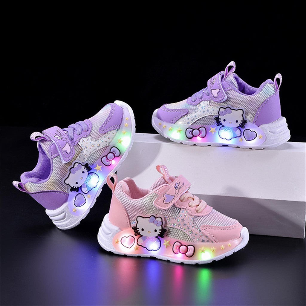 Sepatu HELLO KITTY VAYE Sepatu LED Anak Perempuan Import 21-30 Usia 1-5 Tahun