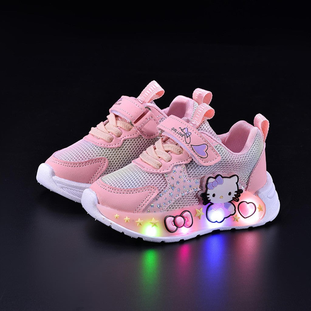 Sepatu HELLO KITTY NAVA Sepatu LED Anak Perempuan Import 21-30 Usia 1-5 Tahun