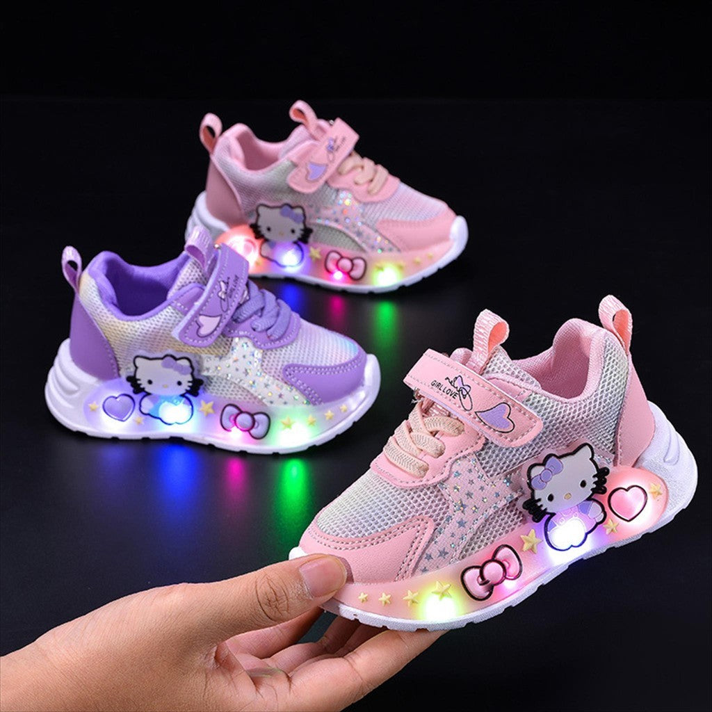Sepatu HELLO KITTY VAYE Sepatu LED Anak Perempuan Import 21-30 Usia 1-5 Tahun